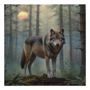 Wolf in the Forest Poster