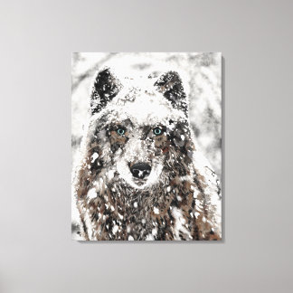 Wolf in the Snow Canvas Print