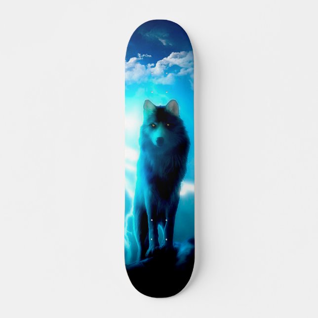 Wolf in the thunderstorm skateboard (Front)