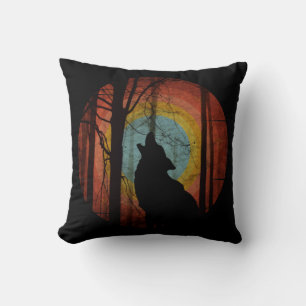 WOLF IN THE WOODS FOREST THROW PILLOW