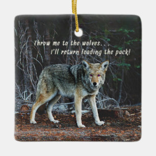 Wolf in the Woods Returns Leading Pack Ceramic Ornament