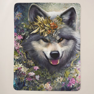 Wolf in the Woods Sherpa Blanket