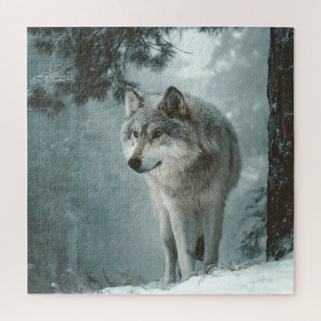 Wolf in Winter Jigsaw Puzzle (Vertical)