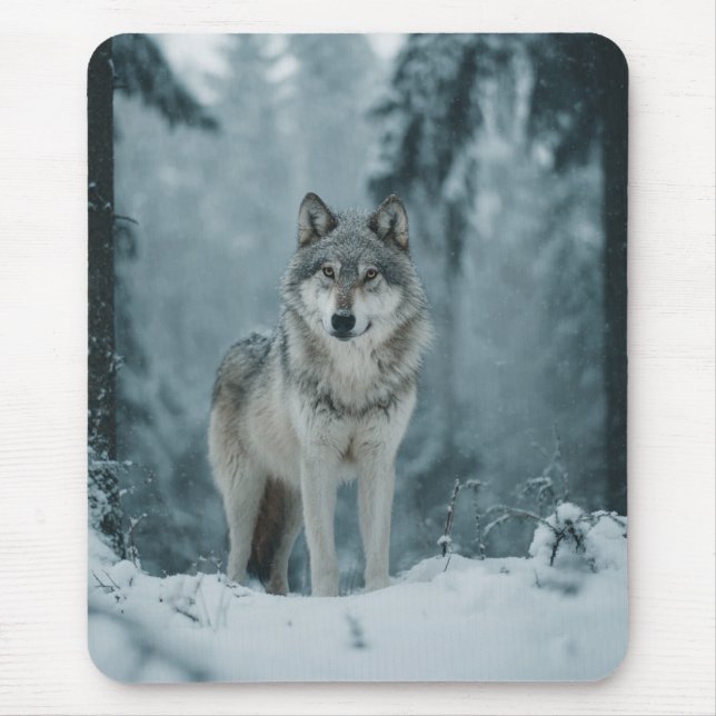 Wolf in Winter Mouse Pad (Front)