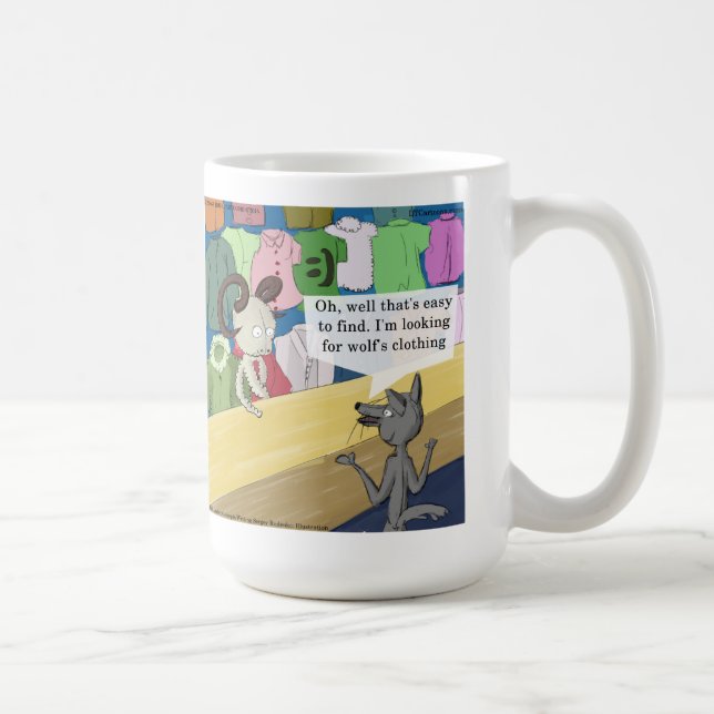 Wolf In Wolf's Clothing Funny Coffee Mug (Right)