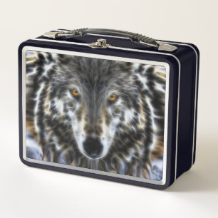 Wolf Inspirational design Portrait Metal Lunch Box