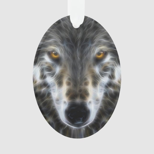 Wolf Inspirational design Portrait Ornament (Front)