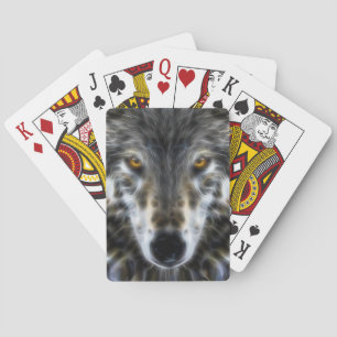 Wolf Inspirational intense Portrait Playing Cards