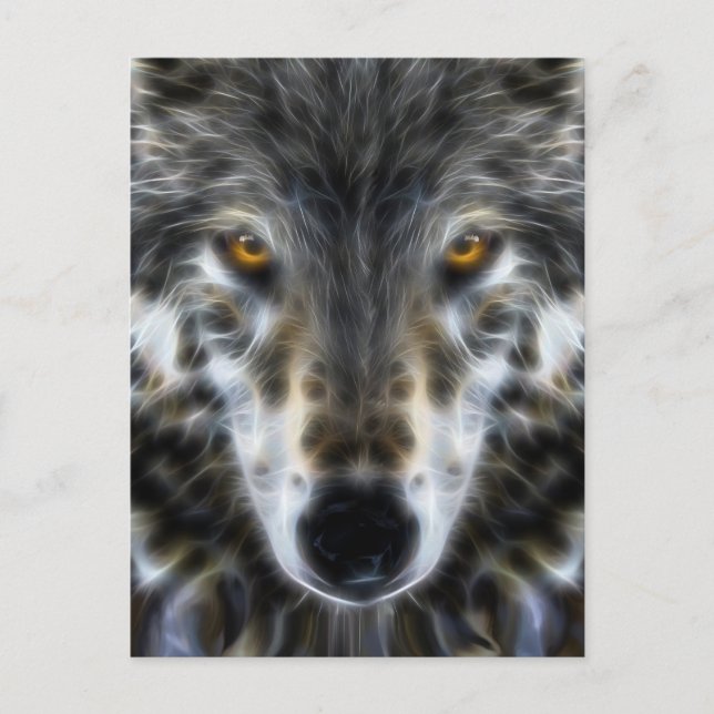 Wolf Inspirational intense Portrait Postcard (Front)