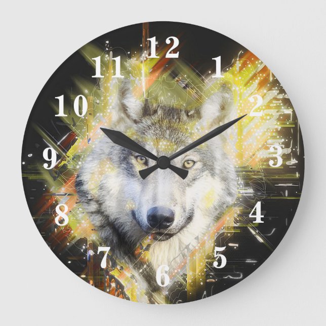Wolf Large Clock (Front)