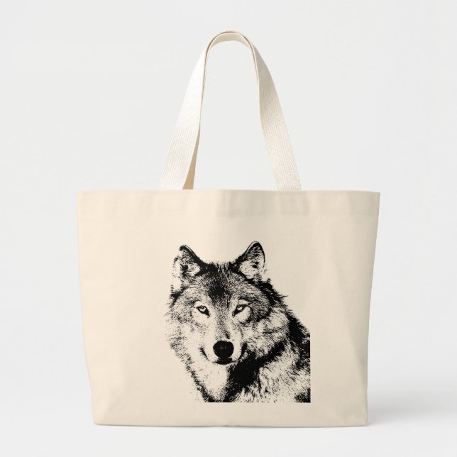 Wolf Large Tote Bag (Front)