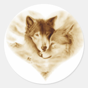 Wolf Love Classic Round Sticker