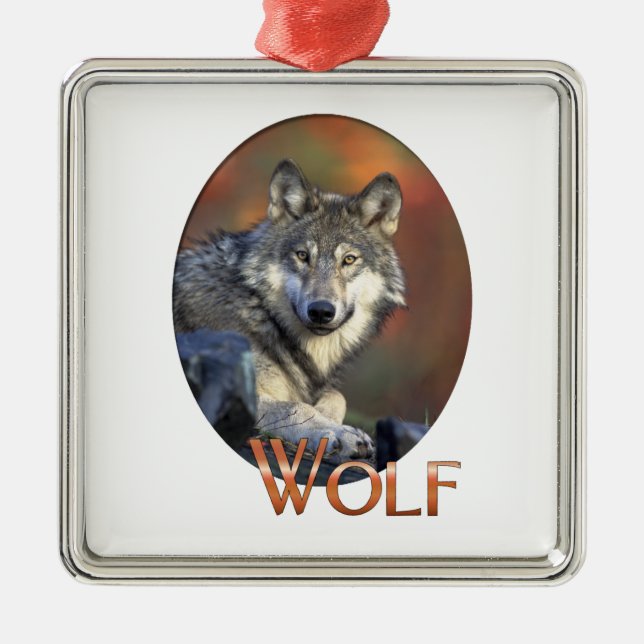 Wolf Lovers Art Metal Ornament (Front)