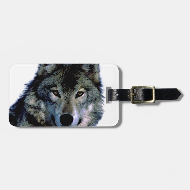 Wolf Luggage Tag (Front Horizontal)