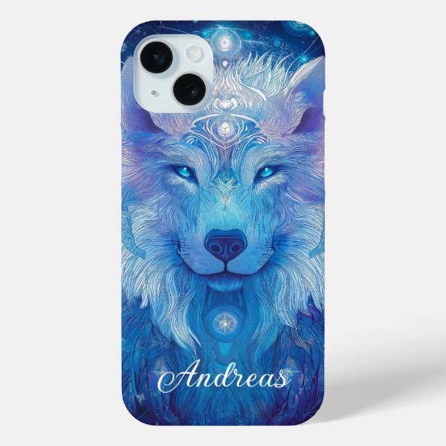 Wolf Magie Blau Case-Mate iPhone Case (Back)