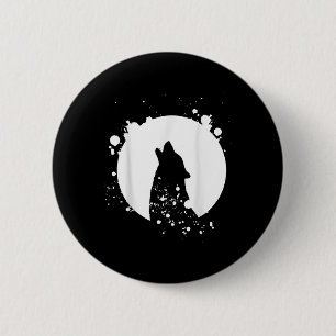 Wolf Men Silhouette Animal Motif Environmental 2 Inch Round Button