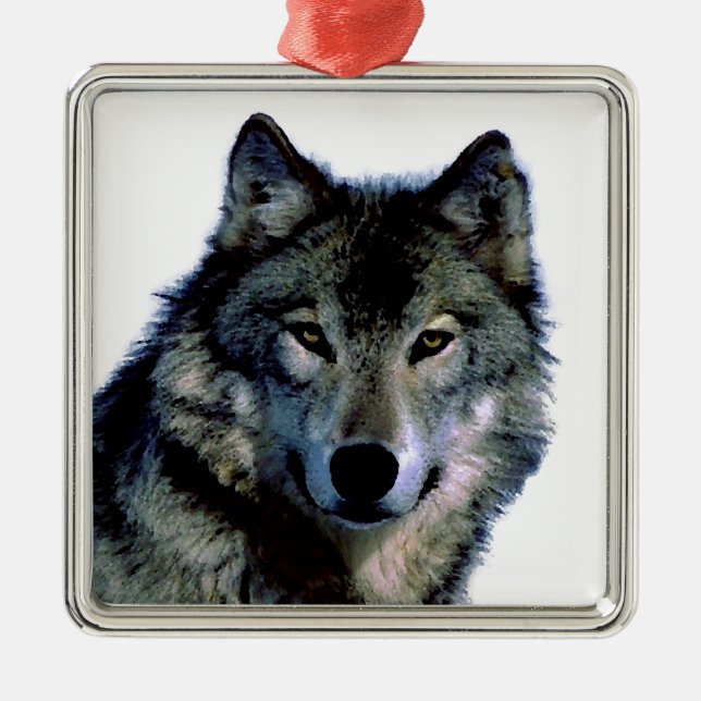 Wolf Metal Ornament (Front)