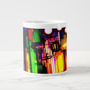 Wolf misty forest large coffee mug