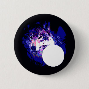 Wolf & Moon 2 Inch Round Button