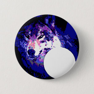 Wolf & Moon 2 Inch Round Button
