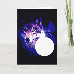 Wolf & Moon Card