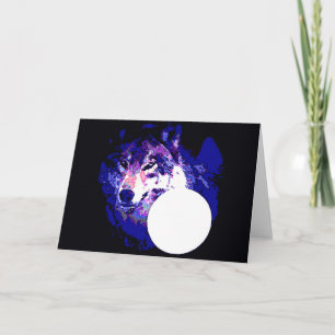 Wolf & Moon Card