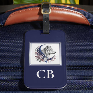 Wolf & Moon Custom Monogram Luggage Tag