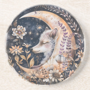 Wolf Moon Dessous de verre de grès