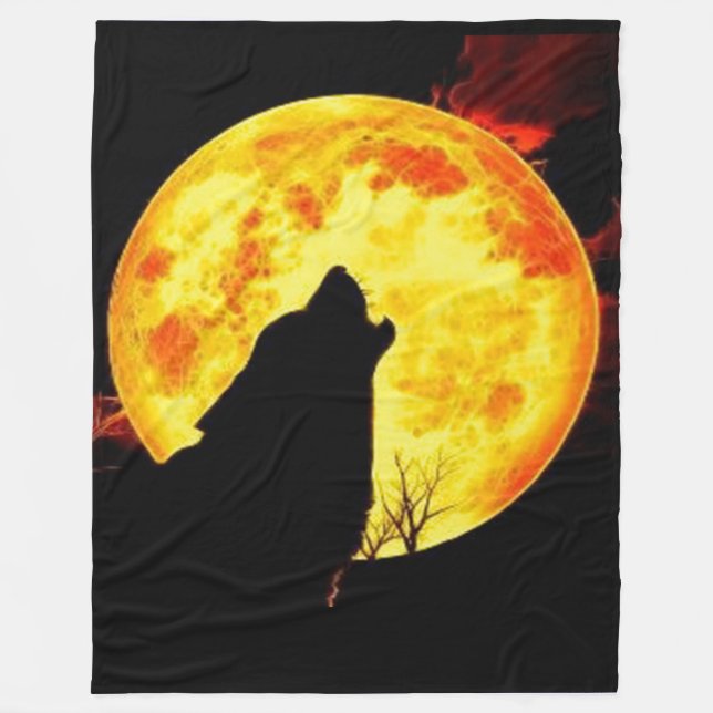WOLF MOON FLEECE BLANKET (Front)
