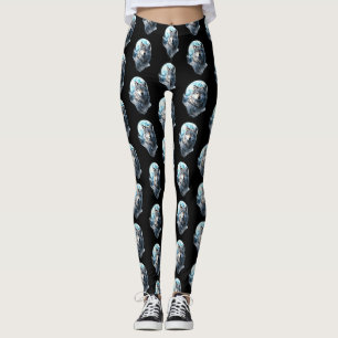 Wolf Moon Graphic Howling ,Under Full Moon Night Leggings