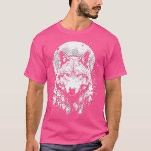 Wolf Moon Grey Howling Distressed T-Shirt