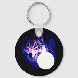 Wolf & Moon Keychain