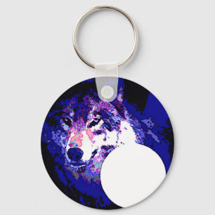 Wolf & Moon Keychain
