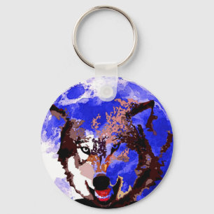 Wolf & Moon Keychain