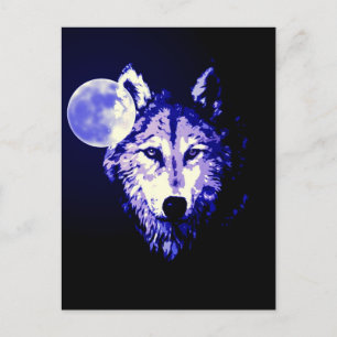 Wolf & Moon Postcard