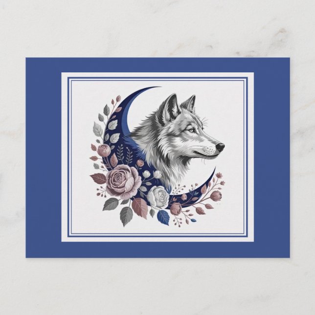 Wolf & Moon Postcard (Front)