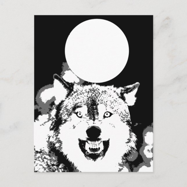 Wolf & Moon Postcard (Front)