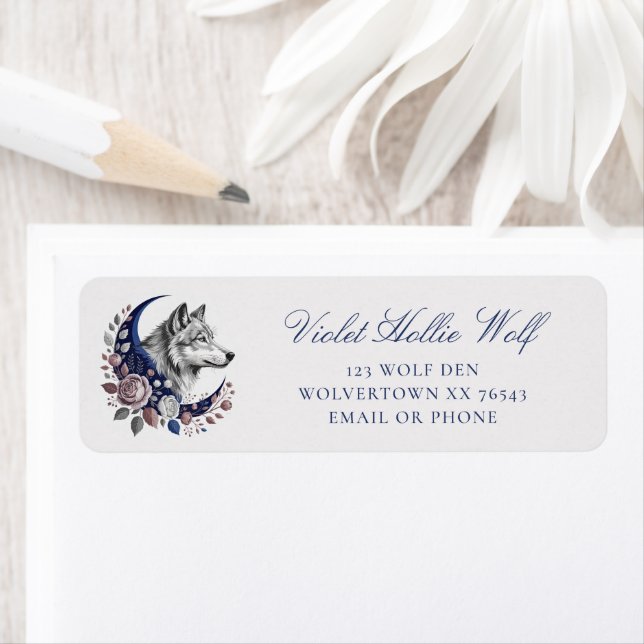 Wolf & Moon Return Address Labels (Insitu)