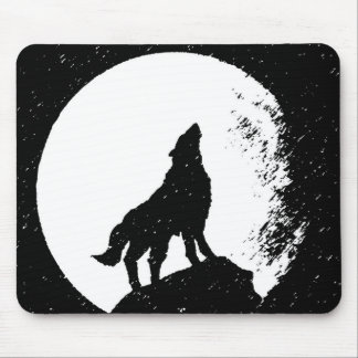 Wolf & Moon Silhoutte Mouse Pad
