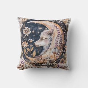 Wolf Moon Throw Pillow