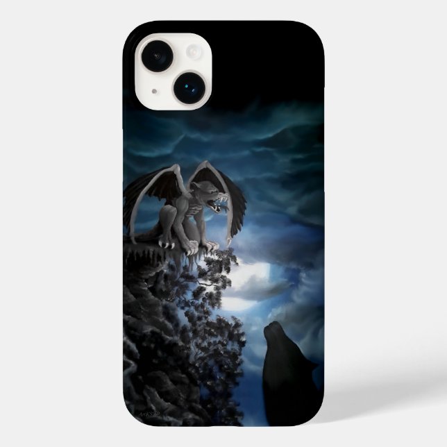 Wolf Moon - Wolf with Golem Case-Mate iPhone Case (Back)