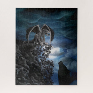 Wolf moon - Wolf with Golem Jigsaw Puzzle