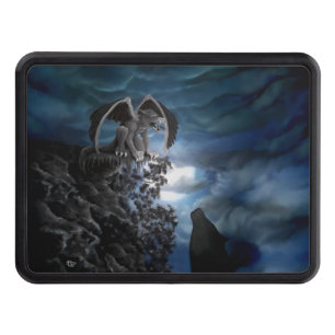 Wolf moon - Wolf with Golem Trailer Hitch Cover