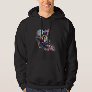 Wolf Motif Animal Lover Forest Art Wild Animal Nat Hoodie