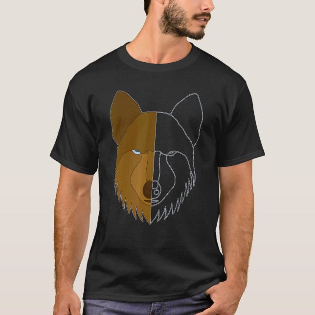 Wolf Motif Predator Face Wolfs T-Shirt (Front)