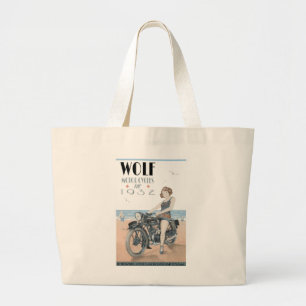 Wolf Motorcycles Large Tote Bag
