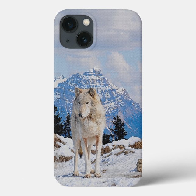 Wolf & Mountain Wolf-Lover Wildlife Art Case-Mate iPhone Case (Back)