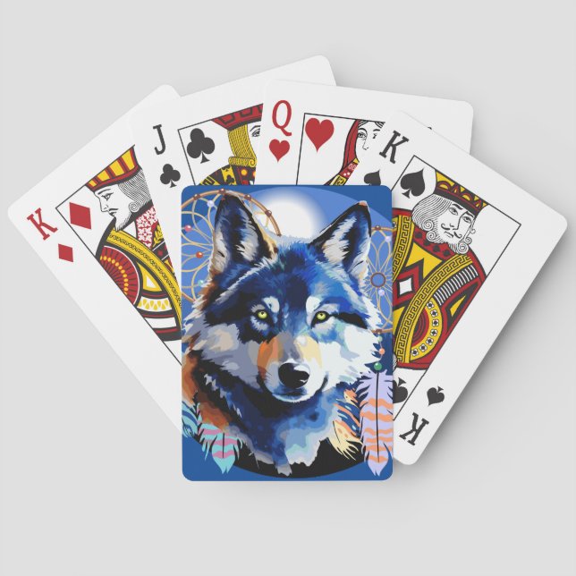 Wolf Native Animal Spirit  Playing Cards (Back)