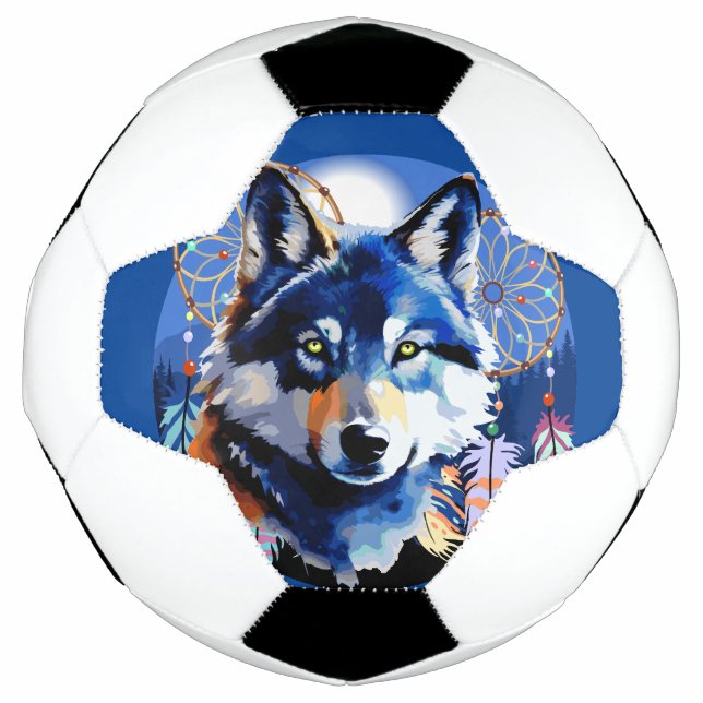 Wolf Native Animal Spirit   Soccer Ball (Front)
