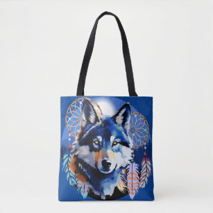 Wolf Native Animal Spirit  Tote Bag